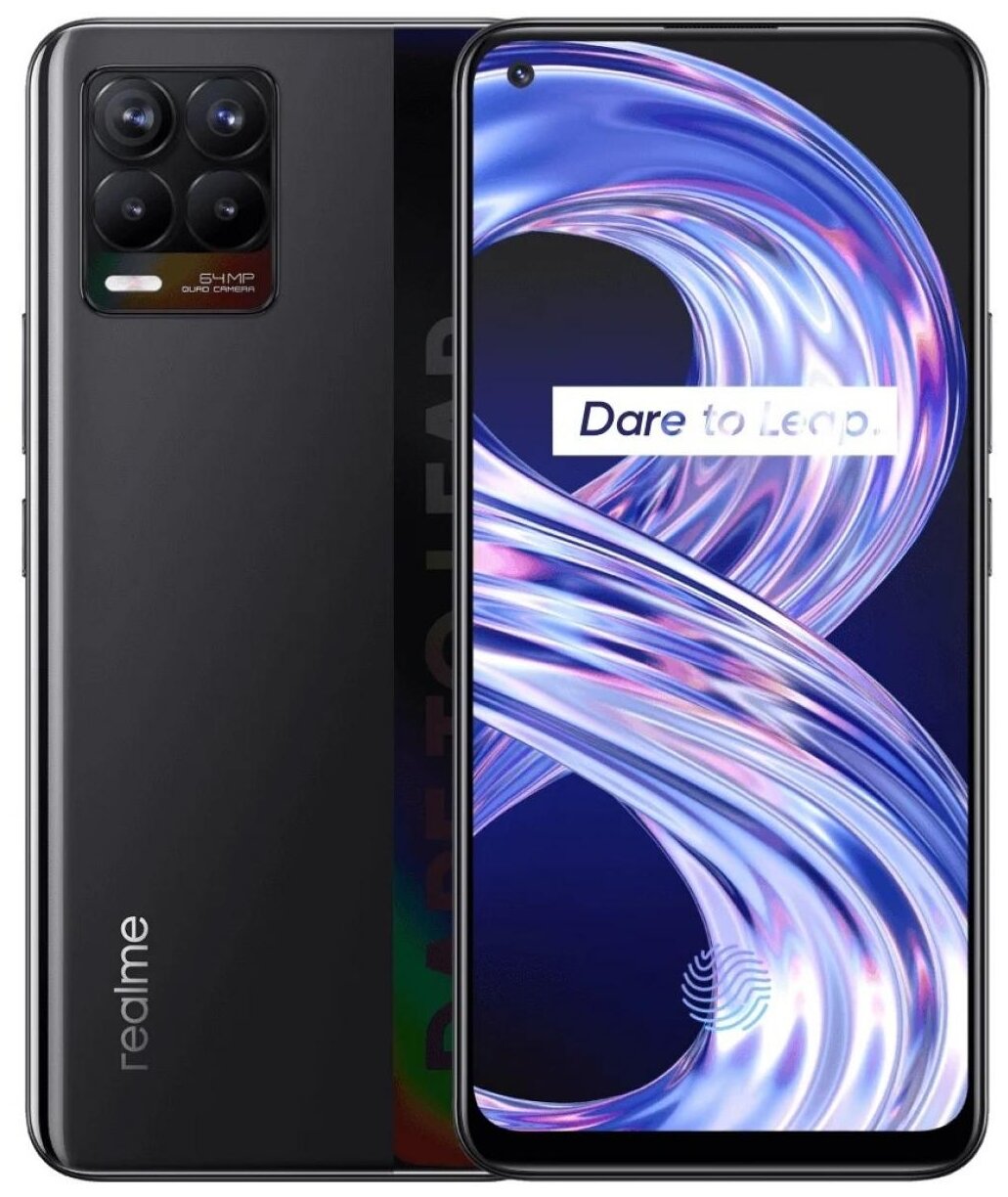 Смартфон realme 8 6/128 ГБ Global, Cyber Black