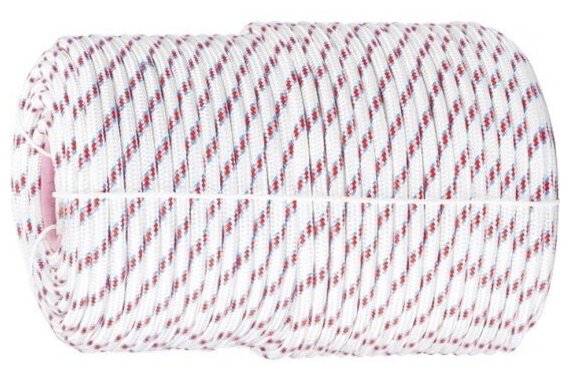 Фал плетёный Сибртех 93966, полипропиленовый с сердечником 8 мм, L 100 м, 16-прядный, Россия