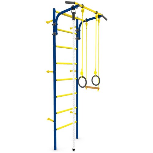 Детский спортивный комплекс Rokids «Атлет-1», ПВХ, размер 69 х 87 х 230 см, мaксимальная нагрузка 100 кг, цвет синий, желтый