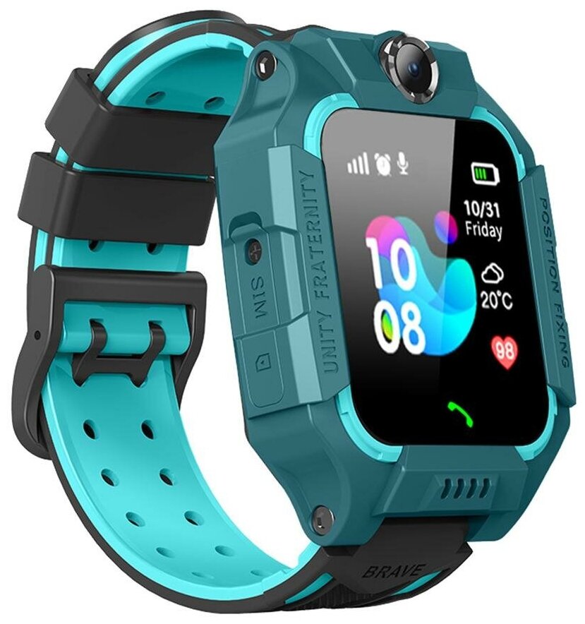 Детские смарт часы умные часы для детей детские смарт часы Smart Watch с сим картой камерой и LBS трекером сенсорный экран кнопка SOS зеленый
