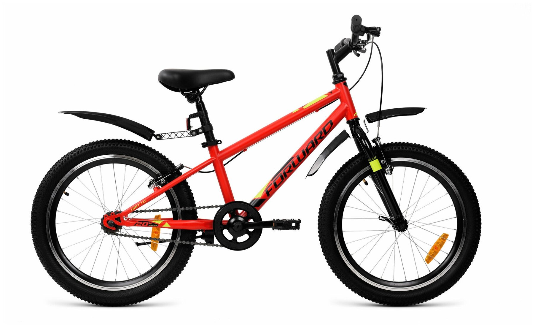 Велосипед FORWARD UNIT 20 1.0 (20" 1 ск. рост 10.5") 2020-2021, красный матовый, 1BKW1J101004