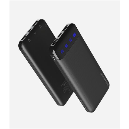 Внешний аккумулятор powerbank BREAKING® P206, 2USB, 10000 mAh, 2.1A, LCD led дисплей (Черный)