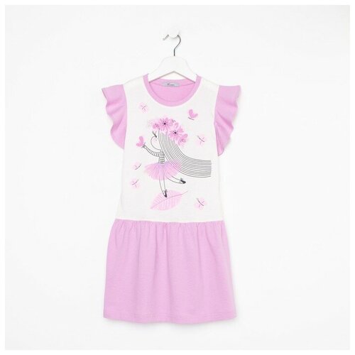 фото Платье для девочки а.11-153-5., цвет бежевый-сиреневый, рост 92 luneva