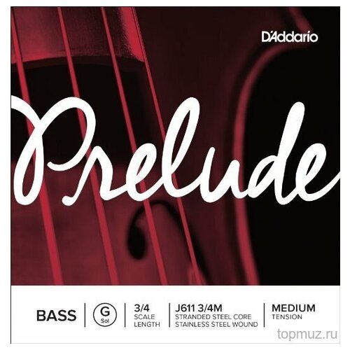 фото Струна g (соль) для контрабаса 3/4 j611 3/4m d'addario