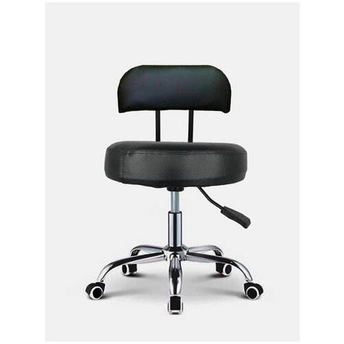 Стул мастера с мягким сиденьем со спинкой (чёрный)