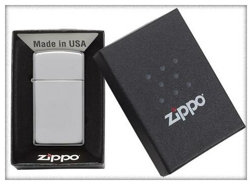 Зажигалка ZIPPO 1610 Slim® High Polish Chrome - фотография № 3