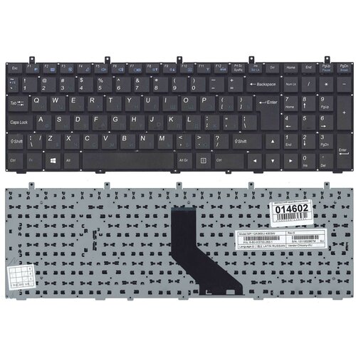 Клавиатура для ноутбука Clevo W350STQ черная большой ENTER 1640₽