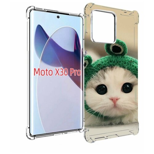 Чехол MyPads кот-лягушка детский для Motorola Moto X30 Pro задняя-панель-накладка-бампер