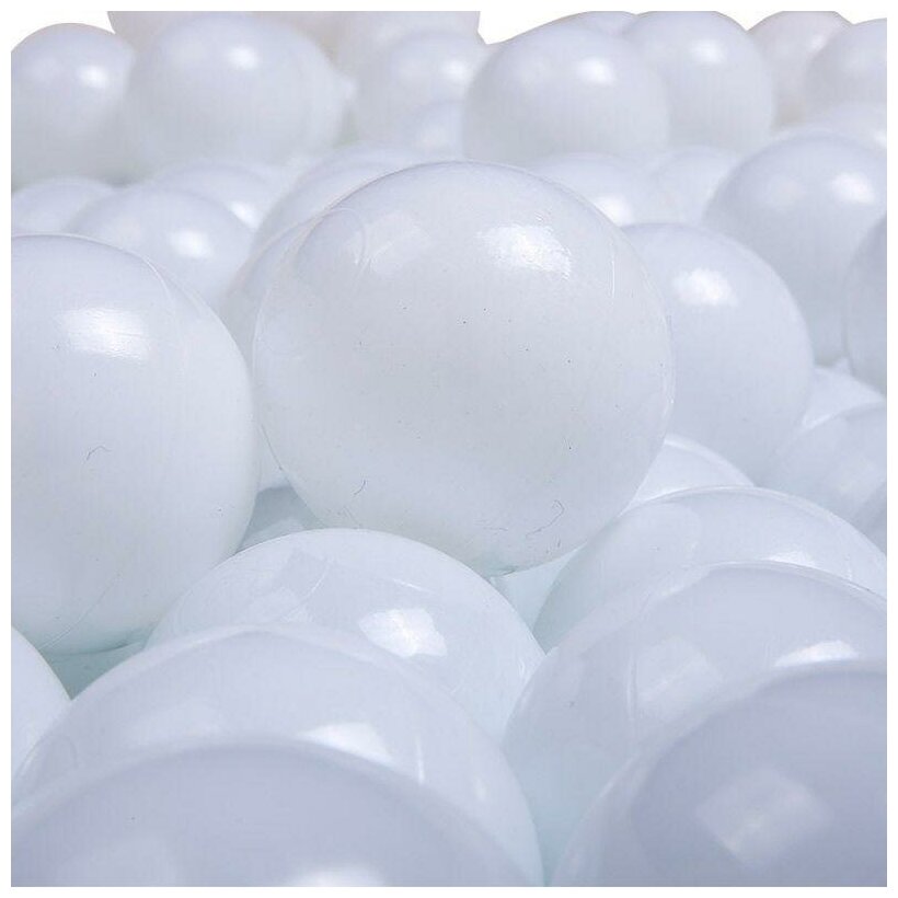 Шарики для сухого бассейна 100 шт, диаметр 7 см, цвет белый, sbh103-100 - фотография № 3