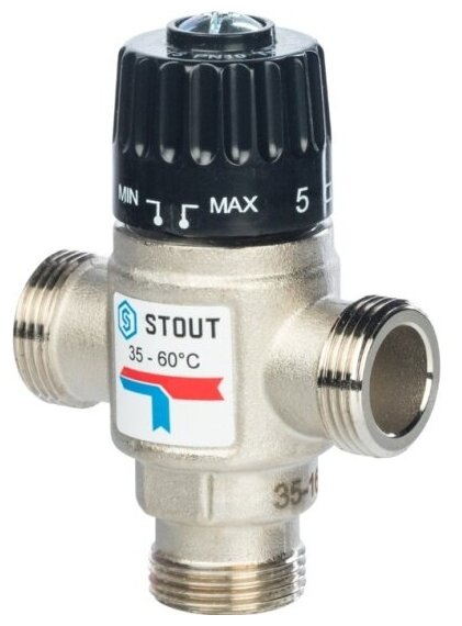 Термостатический смесительный клапан Stout для систем отопления и ГВС 3/4" резьба