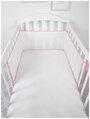 Бортик сетка защитный в детскую кроватку для новорожденных 31х180, на прямоугольную, круглую, овальную кровать, цвет голубой