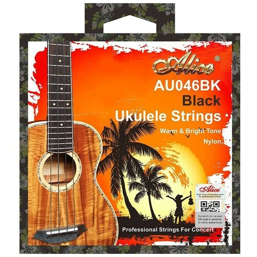 струны для укулеле тенор d addario ej53 t ALICE AU046BK-T Струны для укулеле тенор, натяжение Standard, черный