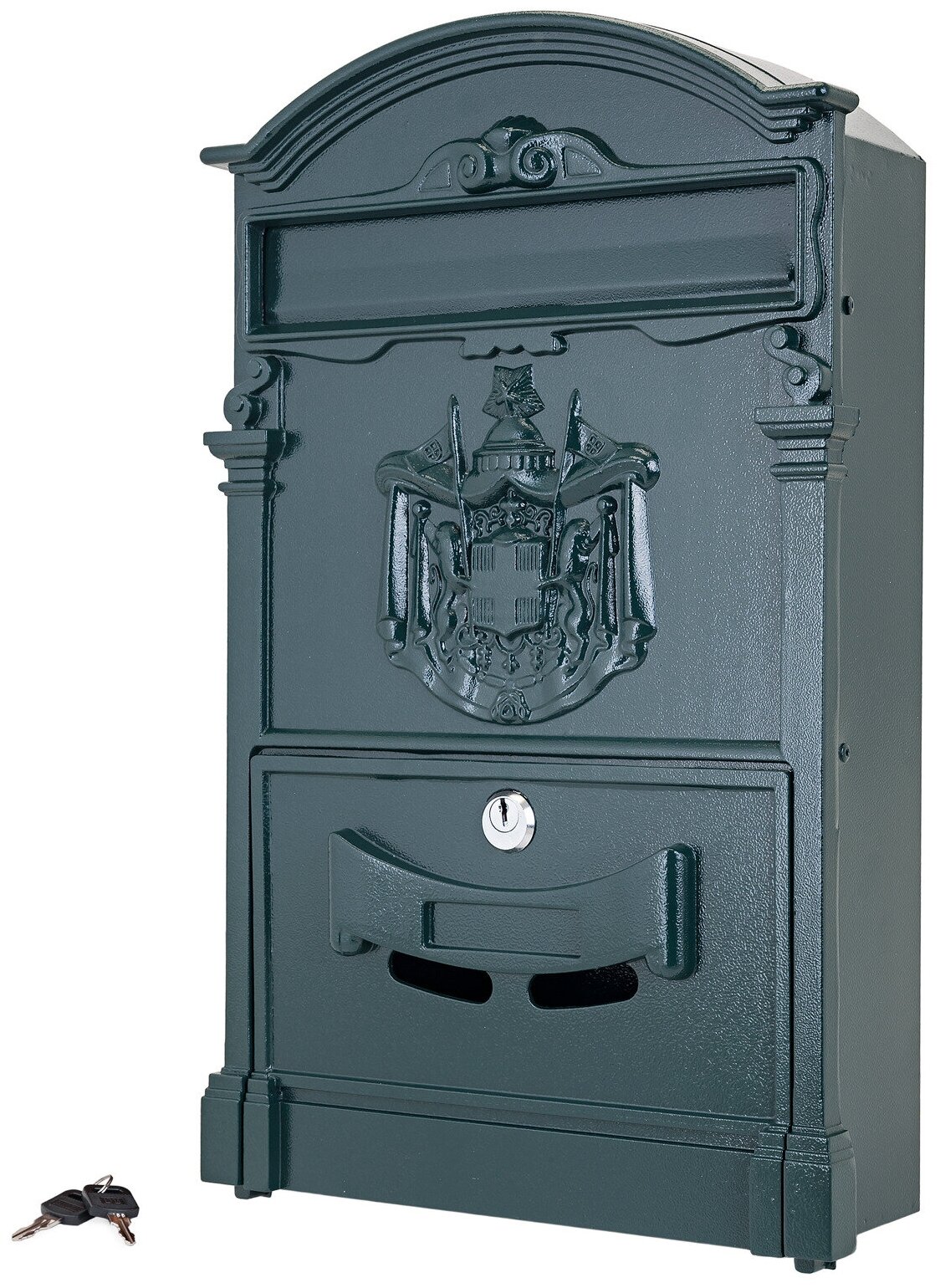 Почтовый ящик с замком уличный металлический для дома №4010 черный Аллюр