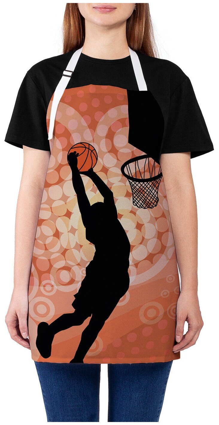 Фартук женский для готовки JoyArty "Теневой баскетболист", универсальный размер