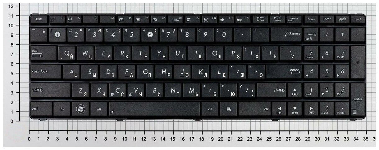 Клавиатура для ноутбука Asus X53 черная без рамки