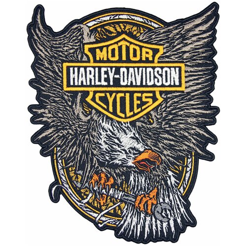 Нашивка, патч, шеврон Орел Harley Davidson 190x235mm PTC252 кожаная нашивка логотип harley davidson с крыльями размер 9 7 x 3 4 см цвет оранжевый