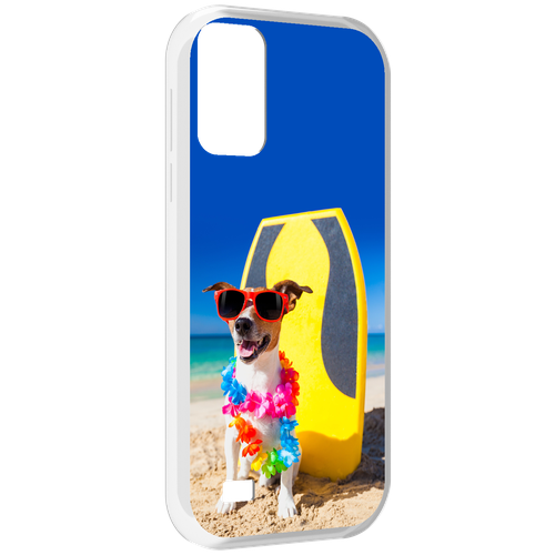 Чехол MyPads Гавайская-собака для Oukitel C31 задняя-панель-накладка-бампер