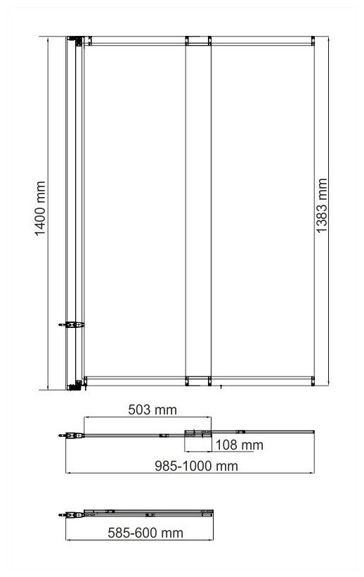 Стеклянная шторка на ванну, хром, прозрачная, WasserKRAFT Main 41S02-100 WasserSchutz