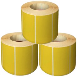 Термоэтикетки цветные 58х30мм ЭКО желтые, 700 шт. в рулоне (3 шт в упаковке)