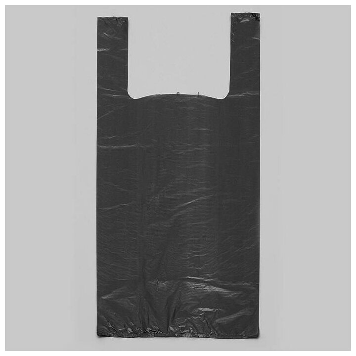 Пакет "Чёрный", полиэтиленовый, майка, 28 х 50 см, 12 мкм - фотография № 2