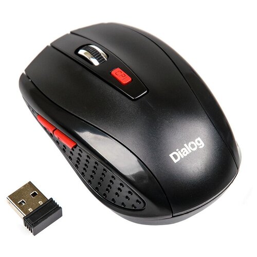 Мышь оптическая беспроводная Dialog Pointer MROP-01U <черный> dialog pointer mouse mrop 03u rtl usb 4btn roll беспроводная