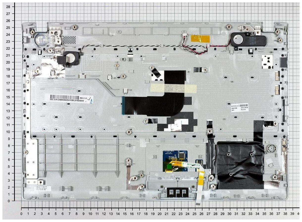 Клавиатура для ноутбука Samsumg CNBA7502862DBIH черная с серебристым топкейсом