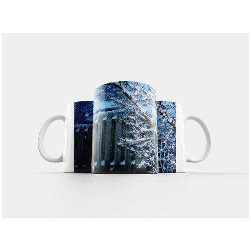 фото Кружка "зима, изгородь, снег" 320 мл lotsprints