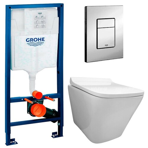 инсталляция grohe rapid sl 38772001 унитаз grossman gr 4455 безободковый с сиденьем Инсталляция Grohe Rapid SL 38772001 + унитаз Fubini FB003 безободковый с сиденьем