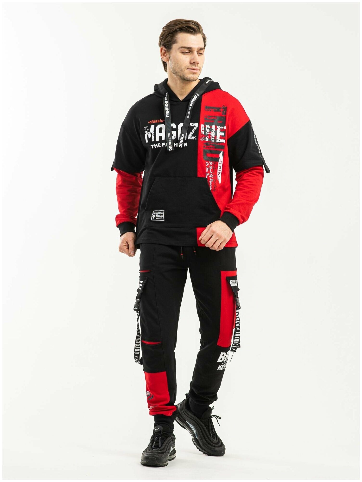 Костюм спортивный Future wave, размер 50/52(2XL), красный/черный — фото 1