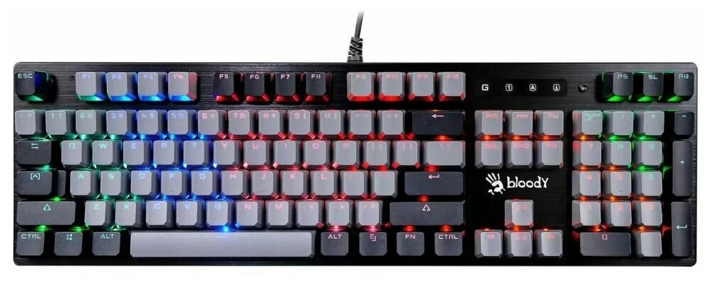 Клавиатура A4TECH Bloody B828N USB черный серый b828n greyblack