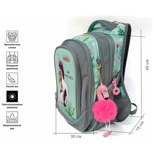 Школьный рюкзак(ранец)Maksimm с ортопедической спинкой для девочек /ранец для первоклассника /В подарок фирменный брелок
