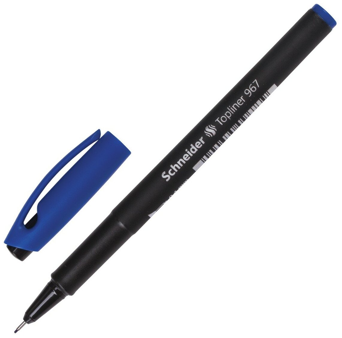 Ручка капиллярная Schneider Topliner 967, корпус черный, линия 0,4 мм, синяя (9673)