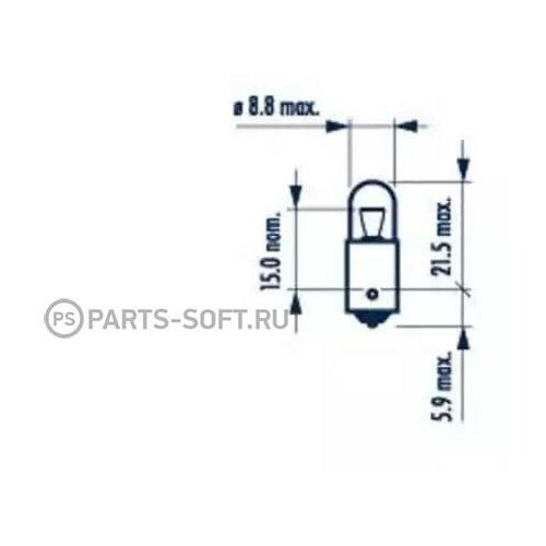 Лампа подсветки T4W 12V 4W 