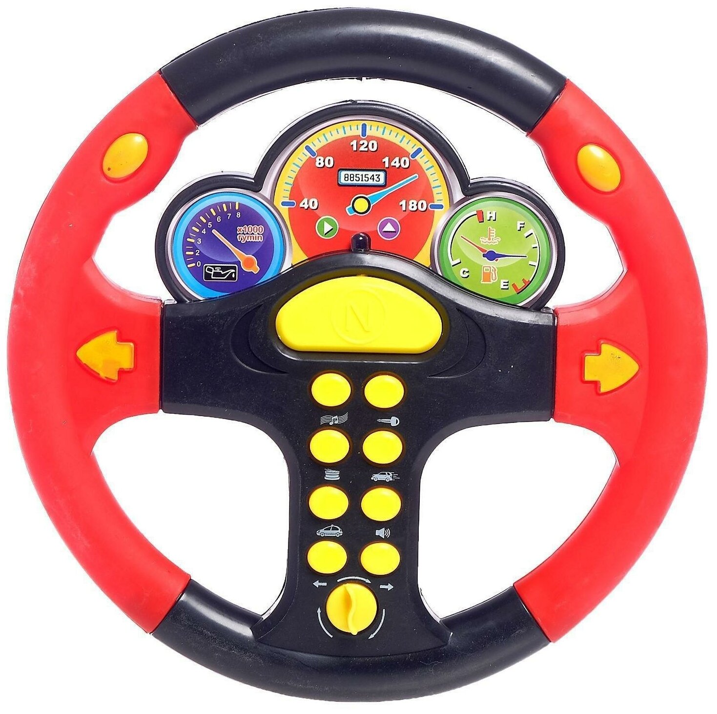 Игрушка для детей интерактивный музыкальный руль для развития малышей, со светом и звуком, 2 цвета, 0582А-11/OBL684514