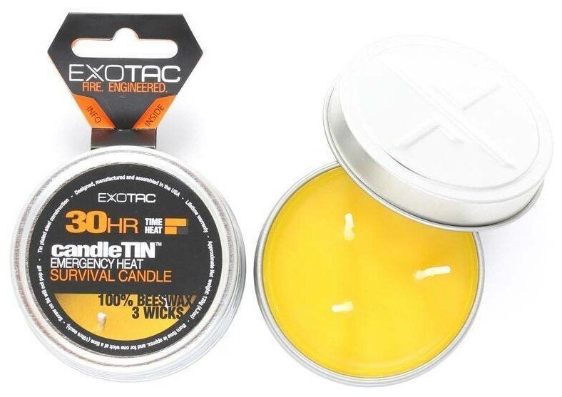 Свеча походная Exotac CandleTIN Slow Burn Large