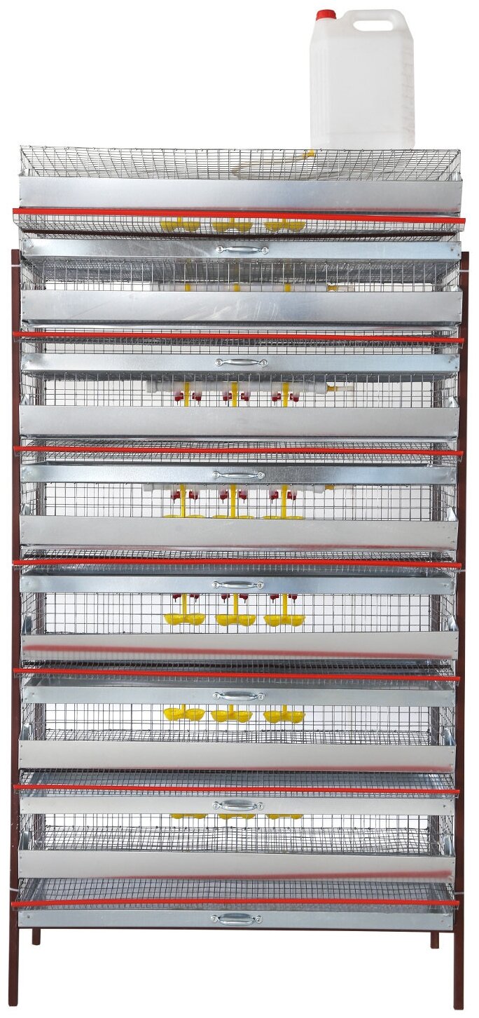 Клетка для перепелов на 350 голов, по 50 голов в ярусе, Сельский дворик