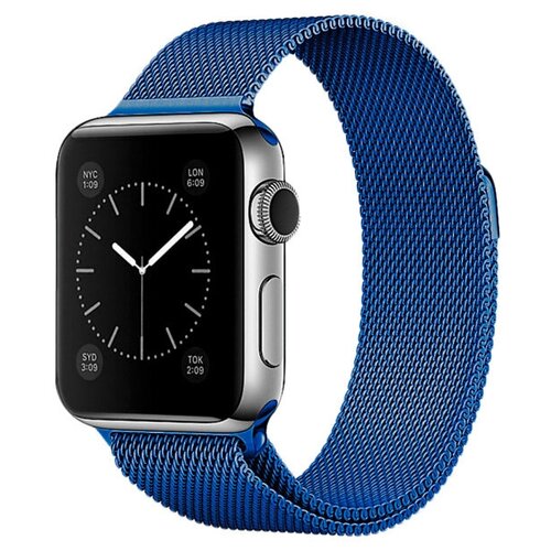 Greatcase Ремешок миланcкий из нержавеющей стали для Apple Watch 42/44мм, синий сетчатый браслет миланская петля для apple watch 42 44 мм серебристый