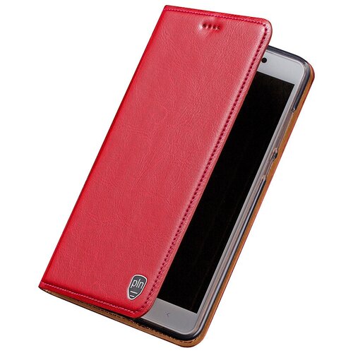 фото Чехол-книжка mypads premium для xaomi 8th anniversary edition / xiaomi mi 8/ mi 8 explorer edition из качественной натуральной мраморной кожи буйвола прошитый элегантной прострочкой красный с магнитной крышкой