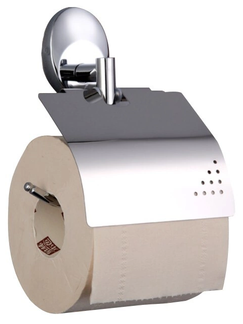 HAIBA Держатель для туалетной бумаги с крышкой настенный металлический, хром, HB1603 - фотография № 2