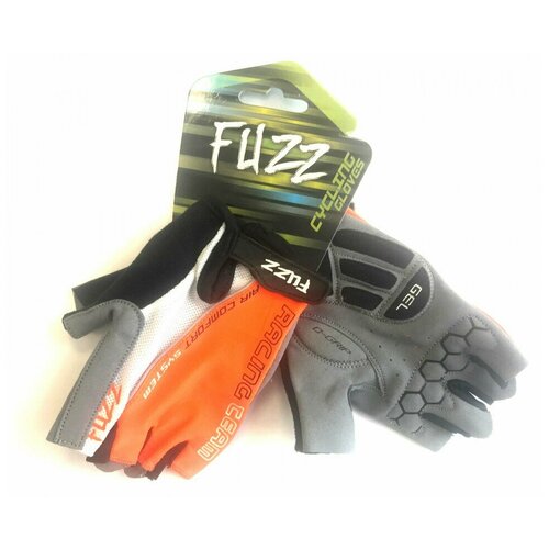 фото Перчатки 08-202326 лайкра air comfort черно-бело-оранжевые, размер xxl, d-grip gel, на липучке fuzz