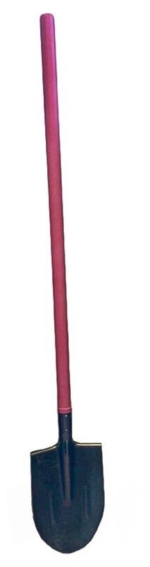 Лопата штыковая с термоусадочной трубкой,с ребром жесткости из рельсовой стали с черенком 148см Розовый