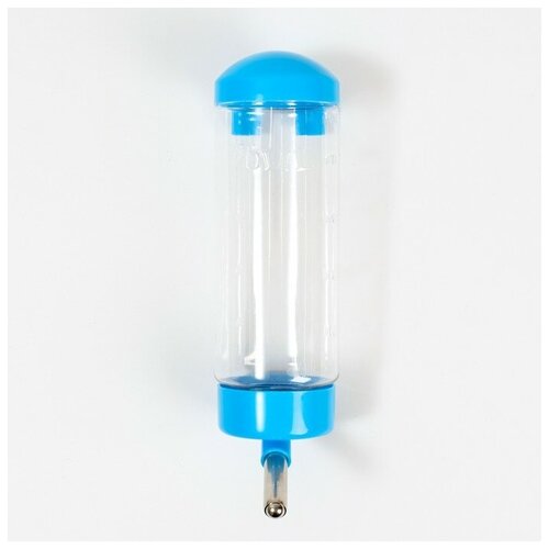 Поилка для клетки, 500 мл, 9 х 6,5 х 23 см, голубая поилка trixie 2462 пластиковая дорожная для собаки 250 мл 0 25 л в ассортименте 1 25 см 6 см 7 см