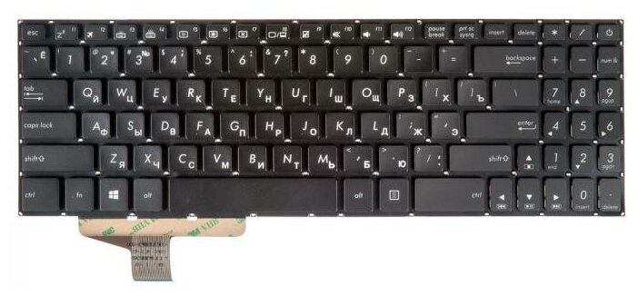 Клавиатура для ноутбука Asus VivoBook Pro 15 M580 M580VD M580GD M580VN N580 N580V N580VD N580G N580GD черная без рамки с подсветкой гор Enter 3060₽