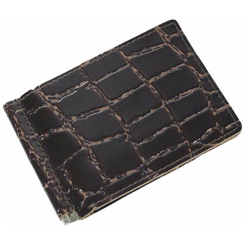 фото Зажим для купюр premier+urb из натуральной кожи, бумагодержатель, компактный кошелек, зажим для денег коричневый cro-m-52-3