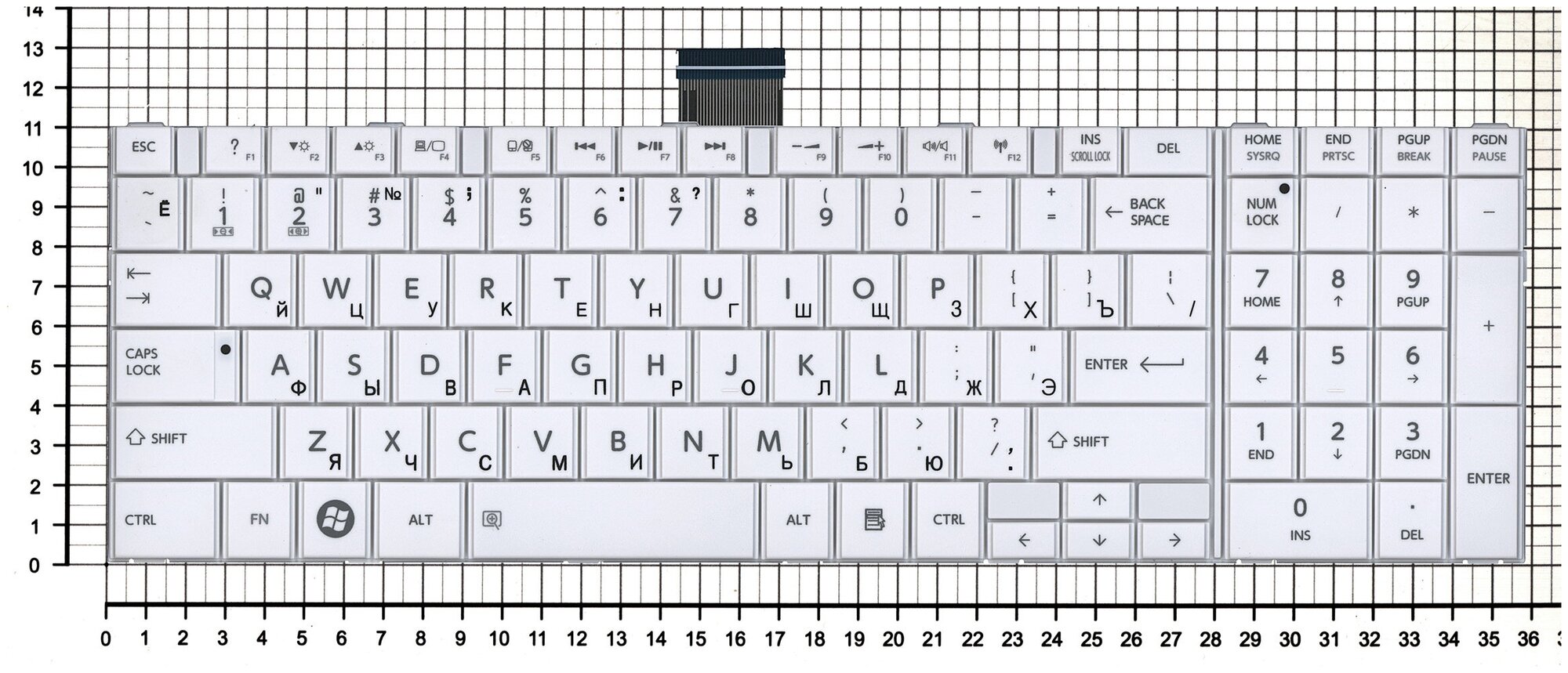 Клавиатура для ноутбука Toshiba MP-11B56SU-528 белая