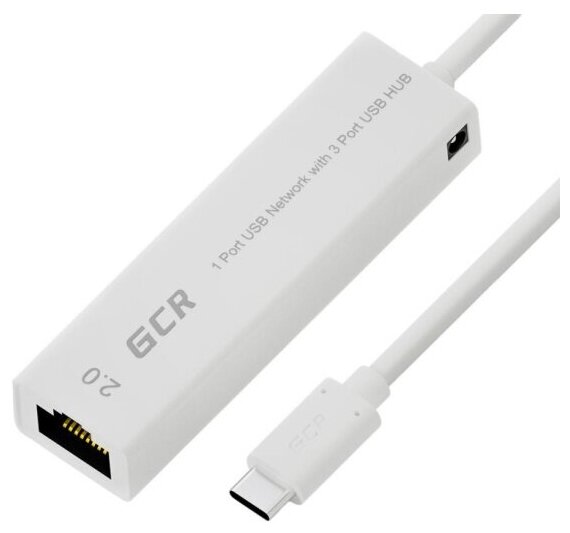 Разветвитель USB Hub Type C - 3хUSB Rj45 с технологией OTG переходник для ноутбука UC2CL02 белый 012м