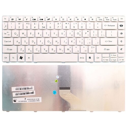 Клавиатура для ноутбука PACKARD BELL NM85 белая 2100₽