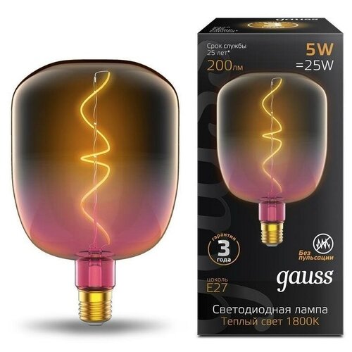 Лампа Gauss Filament V140 5W 200lm 1800К Е27 LED 1010802105