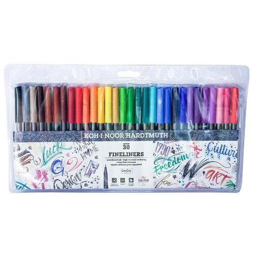 Набор ручек капиллярны х 24 цвета 0,3 мм Koh-I-Noor FINELINERS 7021, пластмассовая упаковка