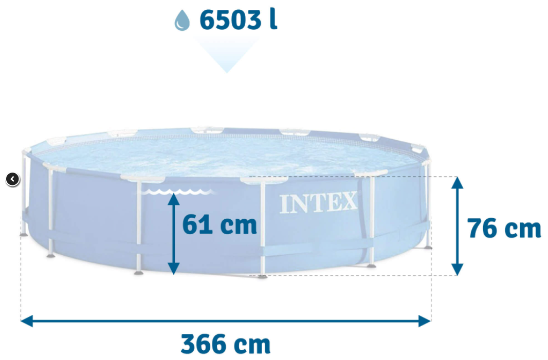 Бассейн каркасный Metal Frame Pool, круглый, 366 х 76 см, от 6 лет, 28210NP INTEX - фотография № 16